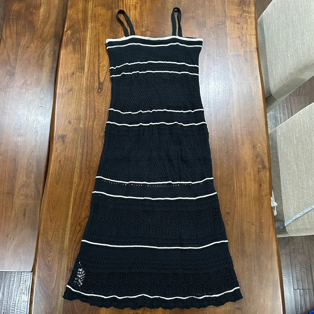 Abercrombie & Fitch Crochet Maxi Dress Knit Lined Women’s Vacation Resortwear XL